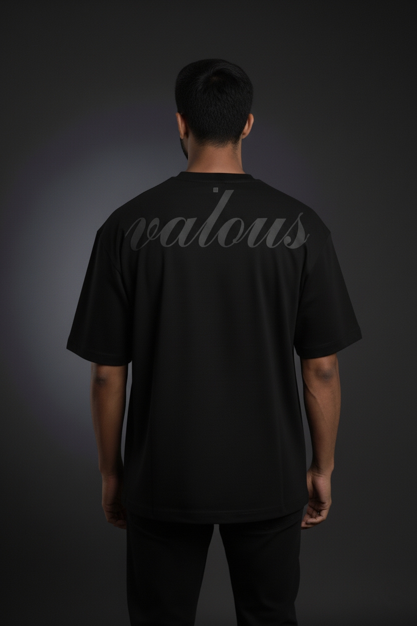 Second image of MIDKNIGHT BLACK PREMIUM OVERSIDED T-SHIRT